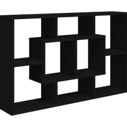 Etagere murale noir 85x16x52,5 cm bois d'ingenierie