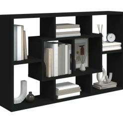 Etagere murale noir 85x16x52,5 cm bois d'ingenierie