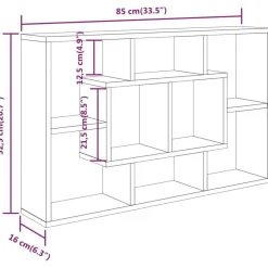 Etagere murale noir 85x16x52,5 cm bois d'ingenierie