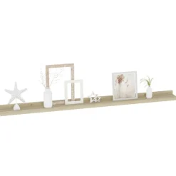 Etageres murales 2 pcs chene sonoma 100x9x3 cm