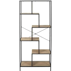 Etagère Edison - H. 180 cm - Noir et Bois