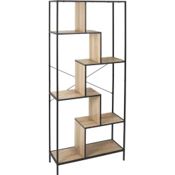 Etagère Edison - H. 180 cm - Noir et Bois