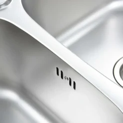 Evier double de cuisine avec crepine et piege Acier inoxydable