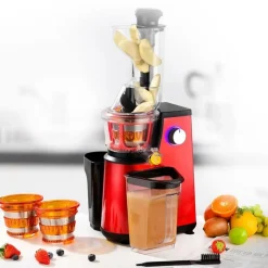 Extracteur De Fruits Et Légumes à Pression Douce 3 Tamis Ultimate Rouge Kitchencook