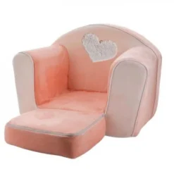 Fauteuil - Chaise - Bebe - Enfant club convertible Lapinou - Rose - 42 x 55 cm