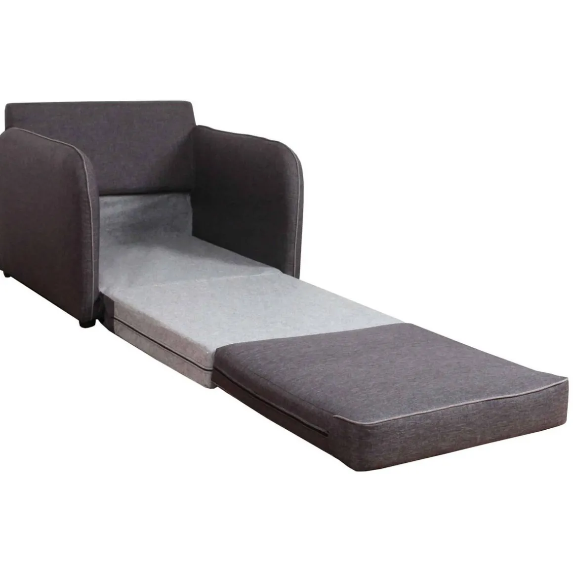 Fauteuil convertible déplimousse tissu gris anthracite VINYL
