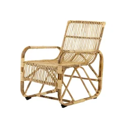 Fauteuil de jardin carré en rotin tressé - Jardiline