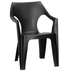 Fauteuil de jardin empilable - Résine - Anthracite - DANTE
