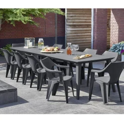 Fauteuil de jardin empilable - Résine - Anthracite - DANTE