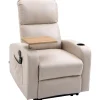 Fauteuil de massage électrique inclinable avec repose-pied télécommande revêtement synthétique tissu 77I x 93P x 105H cm beige