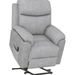 Fauteuil de massage releveur électrique - fauteuil inclinable avec repose-pied ajustable, télécommande - tissu aspect lin gris