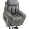 Fauteuil de relaxation électrique fauteuil releveur inclinable avec repose-pied ajustable tissu gris