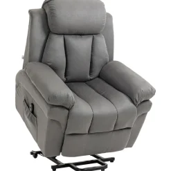 Fauteuil de relaxation électrique fauteuil releveur inclinable avec repose-pied ajustable tissu gris