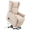 Fauteuil de relaxation électrique fauteuil releveur inclinable avec repose-pied ajustable lin beige