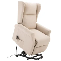 Fauteuil de relaxation électrique fauteuil releveur inclinable avec repose-pied ajustable lin beige