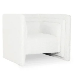 Fauteuil Design Bouclette Cubia 90cm Crème