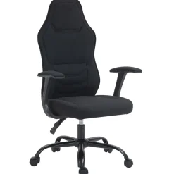 Fauteuil gamer ergonomique - chaise de bureau gaming - réglable - dossier inclinable - tissu noir