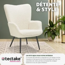 Fauteuil Hygge rembourré, ergonomique, charge maximale 150 kg