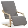 Fauteuil inclinable avec repose-pieds en velours