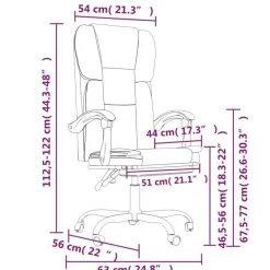 Fauteuil inclinable de bureau Noir Similicuir