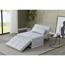 Fauteuil pouf ottoman gris 3 en 1 OTA