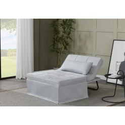 Fauteuil pouf ottoman gris 3 en 1 OTA