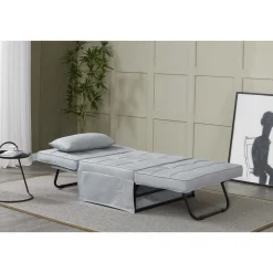 Fauteuil pouf ottoman gris 3 en 1 OTA