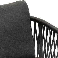 Fauteuil repas Oriengo aluminium et mailles tressées - Anthracite et graphite