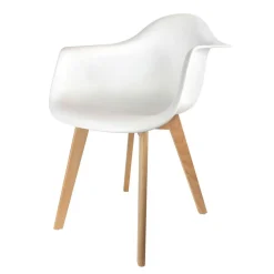 Fauteuil scandinave enfant - H. 54 cm - Blanc