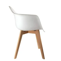 Fauteuil scandinave enfant - H. 54 cm - Blanc