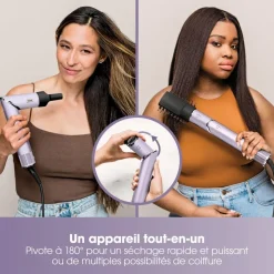 Fer multistyle Flexstyle HD466PLEU Lilas + embout anti-frisottis/pochette voyage