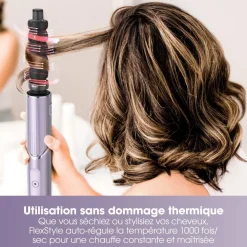 Fer multistyle Flexstyle HD466PLEU Lilas + embout anti-frisottis/pochette voyage