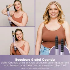 Fer multistyle Flexstyle HD466PLEU Lilas + embout anti-frisottis/pochette voyage