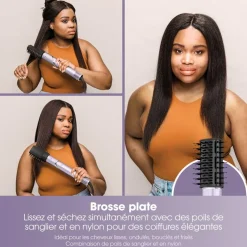 Fer multistyle Flexstyle HD466PLEU Lilas + embout anti-frisottis/pochette voyage