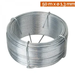 Fil d'attache en acier galvanisé pour grillage ou autre - 50 m x 1.3mm Ø - Gris