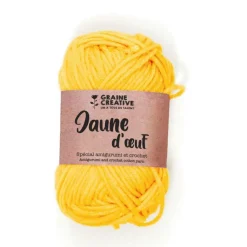 Fil de coton spécial crochet et amigurumi 55 m - jaune
