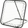 Filet de rebond de football pliable - inclinaison réglable 5 positions - dim. 84L x 78l x 78H cm - piquets d'ancrage inclus filet PE blanc métal époxy noir
