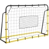 Filet de rebond de football - rebondisseur de football angle réglable - dim. 184L x 123H cm - jaune noir