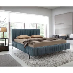 Flavio - lit coffre - 160x200 cm - sommier inclus - en velours