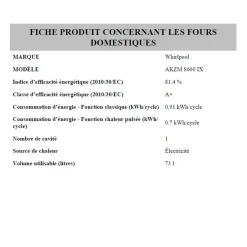 Four encastrable AKZM8660IX, 73 L, Multifonction, Chaleur pulsée, Nettoyage pyrolyse, A+