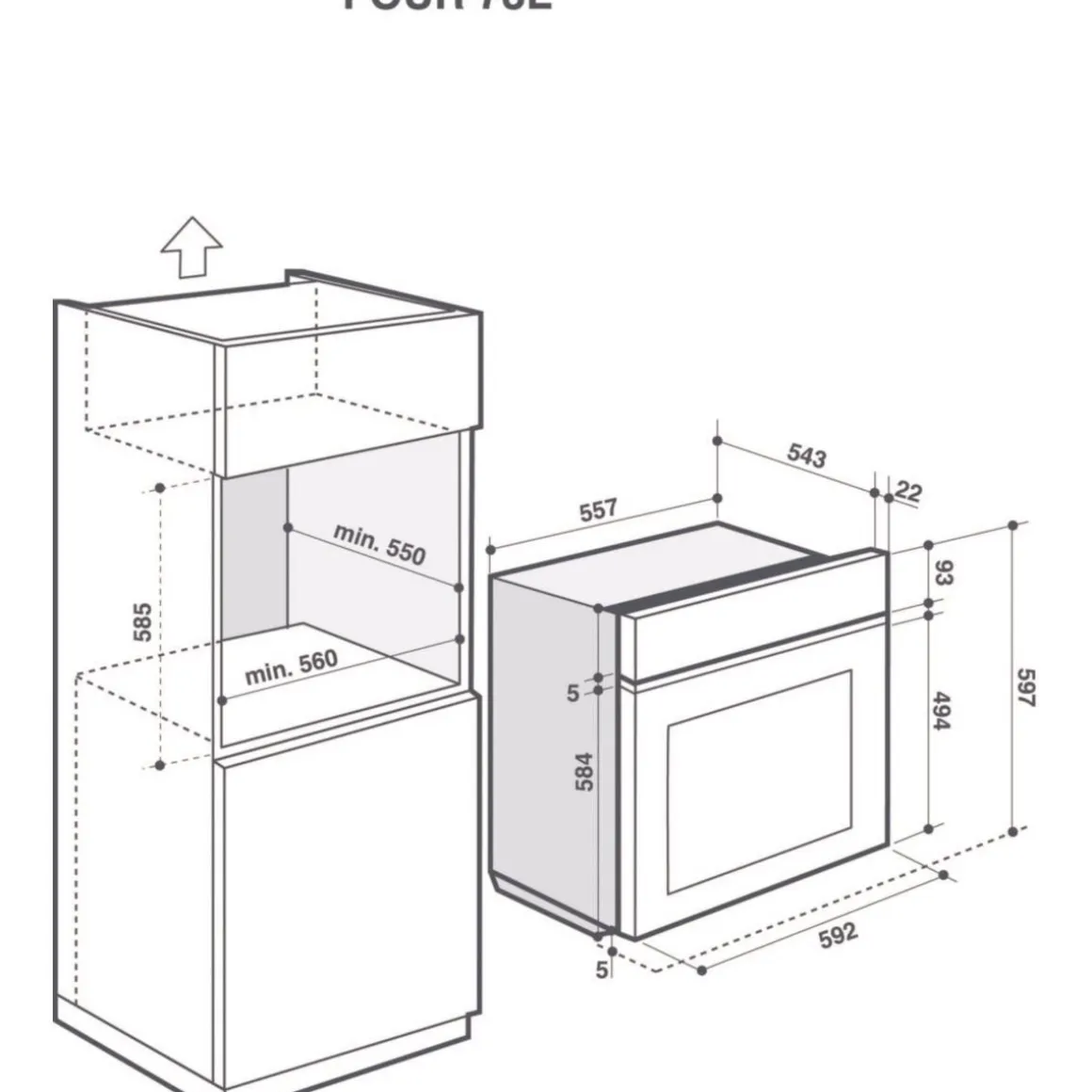 Four encastrable DOP4741X AI Modes