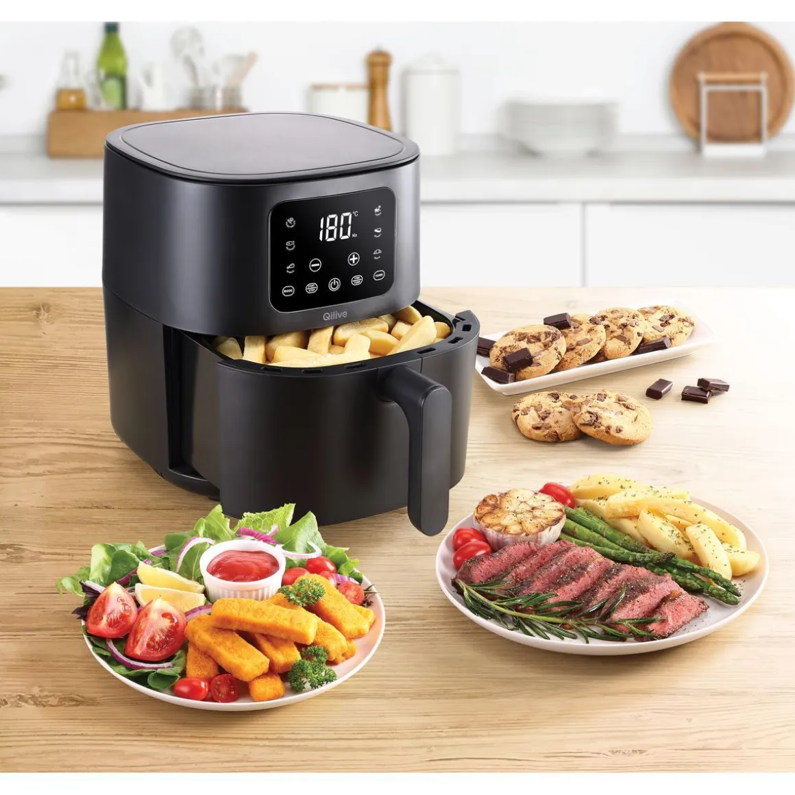 Friteuse électrique sans huile à air chaud Q.5500 - Noir