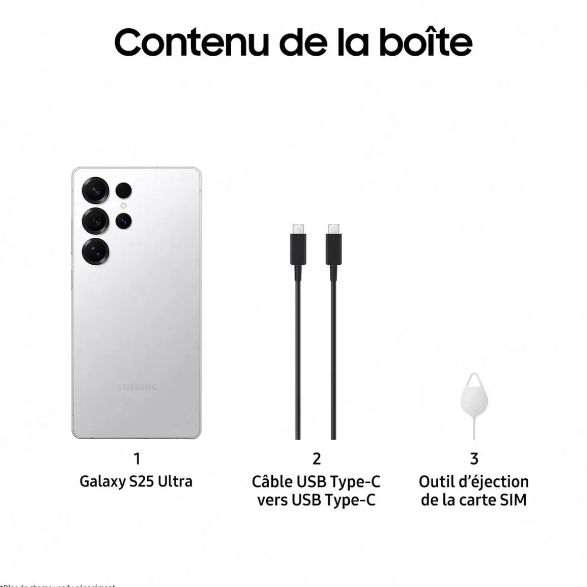 Galaxy S25 Ultra 8GO / 512Go - Argent Titane