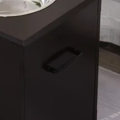 Gamelle double chien chat Porte-gamelles surélevé dim. 60L x 30l x 41H cm 2 gamelles poignées coffre MDF