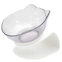 Gamelle tête de chat surélevée - Blanc