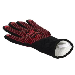 Gant Anti Chaleur Barbecue 32cm Rouge & Noir