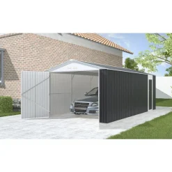 Garage en métal Houston 18,56m² - Anthracite