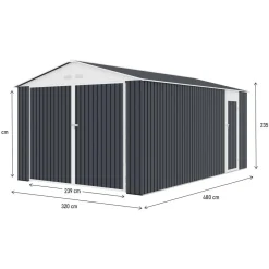 Garage métal Houston 15,36 m² - Anthracite