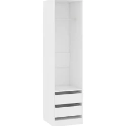 Garde-robe avec tiroirs Blanc 50x50x200 cm Bois d'ingenierie