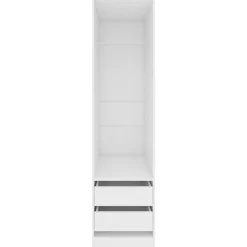 Garde-robe avec tiroirs Blanc 50x50x200 cm Bois d'ingenierie